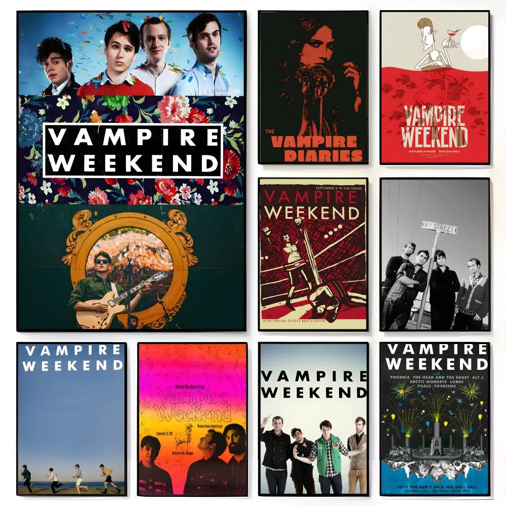 American Rhythmic Indie Rock Band V-Vampire W-Weekend Poster American Film Mural Home Childrens Room Wall Decor Print