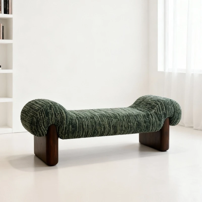 

Nordic light luxury bench bedroom bedside stool B & B home living room advanced sense shoe change stool solid wood long sofa