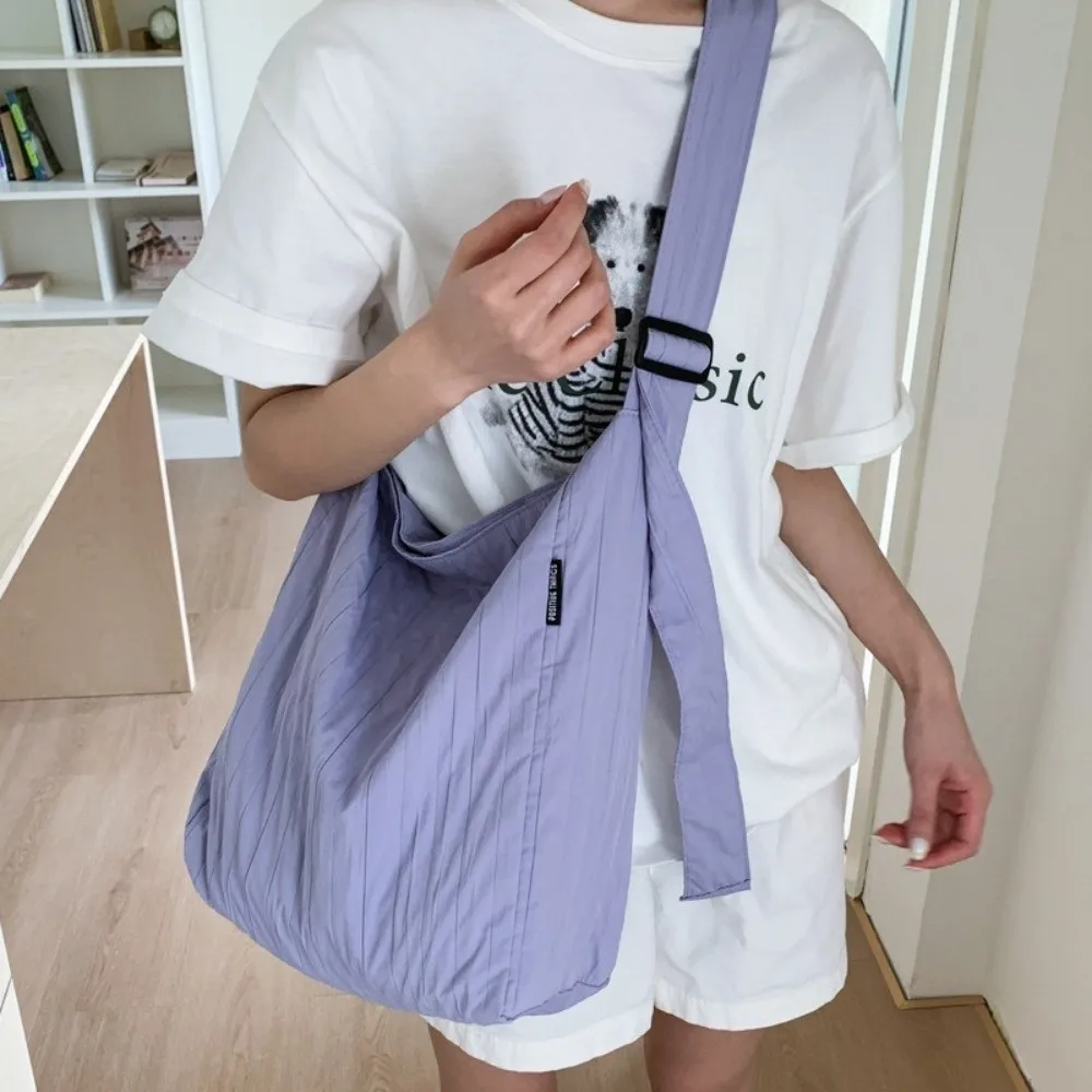 

Fashion Nylon Wrinkled Totes Bag Large Capacity Versatile Student Shoulder Bag Solid Color Casual Women's Handbag Ladies