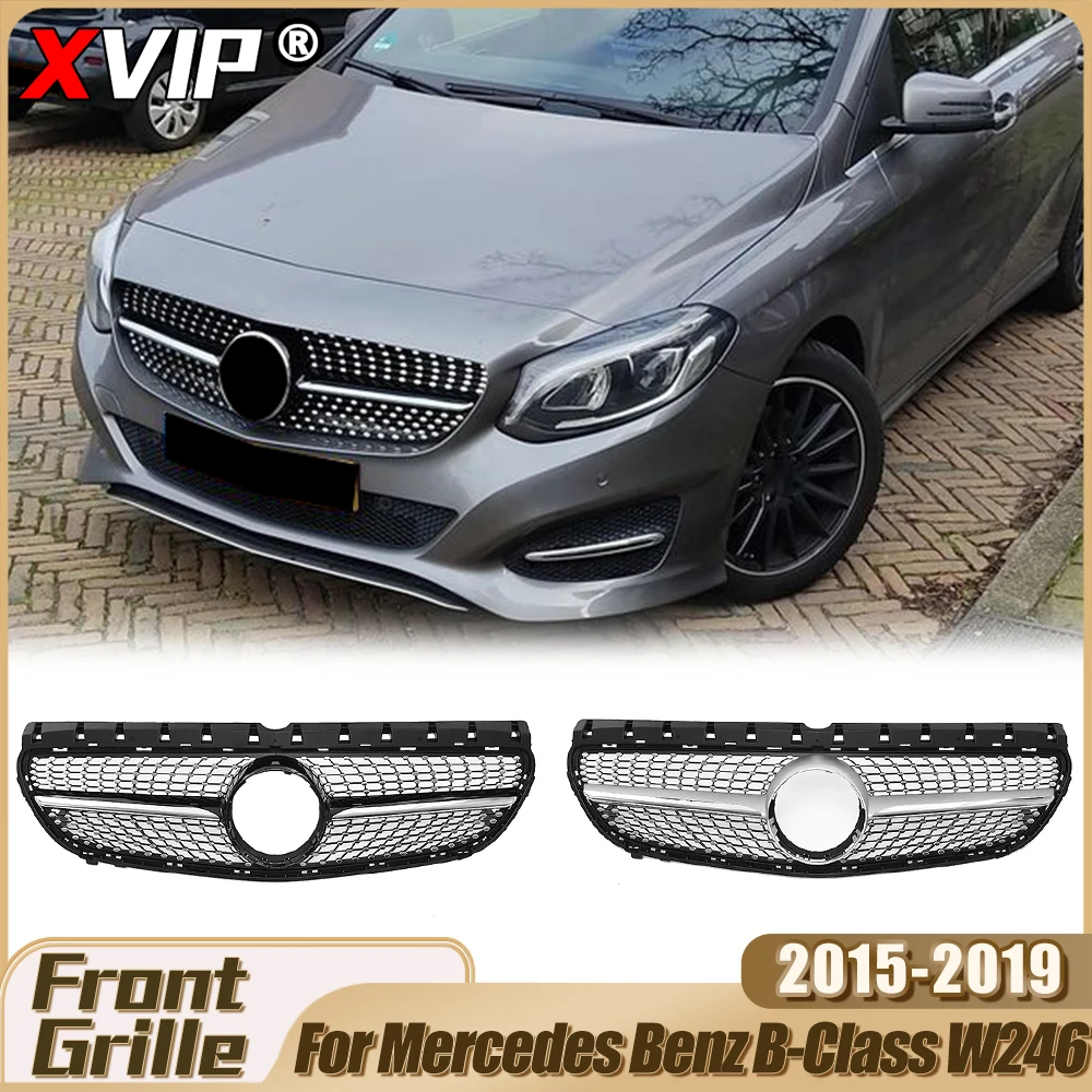 

XVIP Car Accessories Racing Grill For Mercedes Benz B-Class W246 15-19 B180 B200 B250 Glossy Black GTR Style Upper Grille Tuning