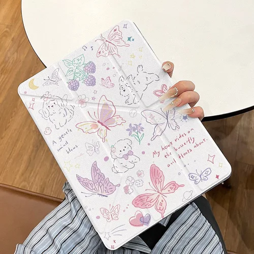 Imagen 2 del producto Para iPad Funda A16 11th 2025 9th 8th 7th Generación Pro 11 13 2024 12,9 Funda portalápices Funda iPad Air 5 4 13 11 pulgadas Mini 6