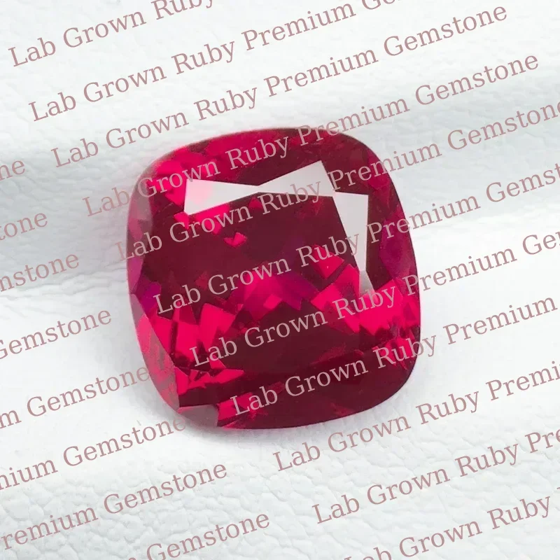 

Square Cushion Cut Pigeon Blood Red Lab Grown Ruby 10x10mm 5.9ct Premium Gemstone With AGL Certificate For Fine Jewelry Making