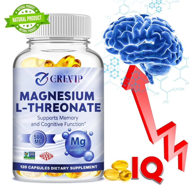 Magnesium L-Threonate Capsules - Supports Focus, Memory & Learning Brain Health Supports Quality of Sleep