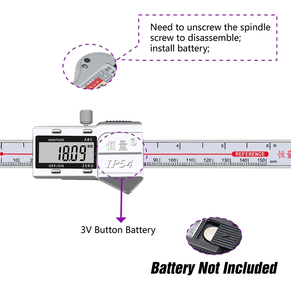 90° Special Digital Caliper For Boring 8-150mm Hook Foot Inner Diameter With Table Caliper Inner Diameter Groove Measurement