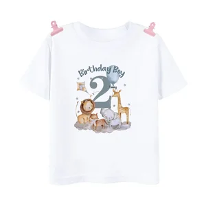 Geburtstags-T-Shirt für wilde One-Tee-Jungen, Safari-Tierdruck, thematische Kleidung, Kinderoberflächen, Party-Tops von 1 bis 12 Jahren 10 Hauptverkaufssafari -Kinderkleidung - №7