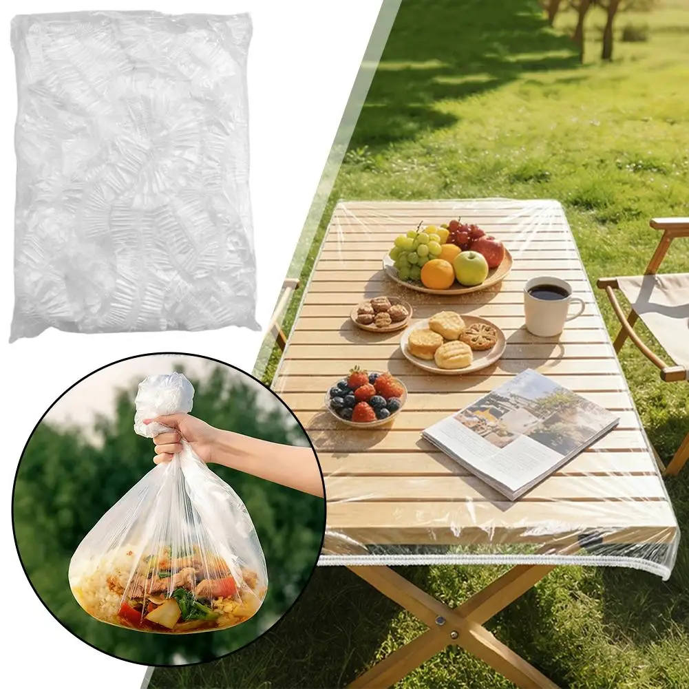10Pcs Waterproof Disposable Tablecloth Elastic Edge Table Cover for Picnic Camping Outdoor Party Supplies