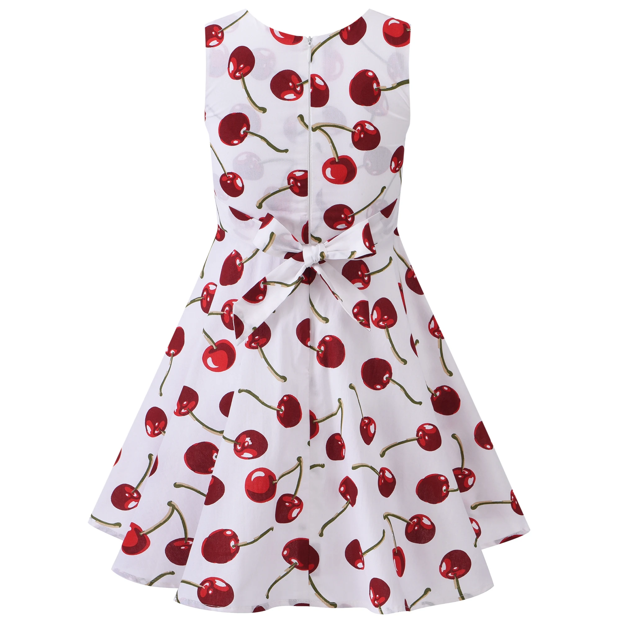 Girl's Retro Dress Summer Princess Sleeveless Polka Dots Cotton Lightthin Romantic Floral 50s Vintage Dress Party Wedding Daliy