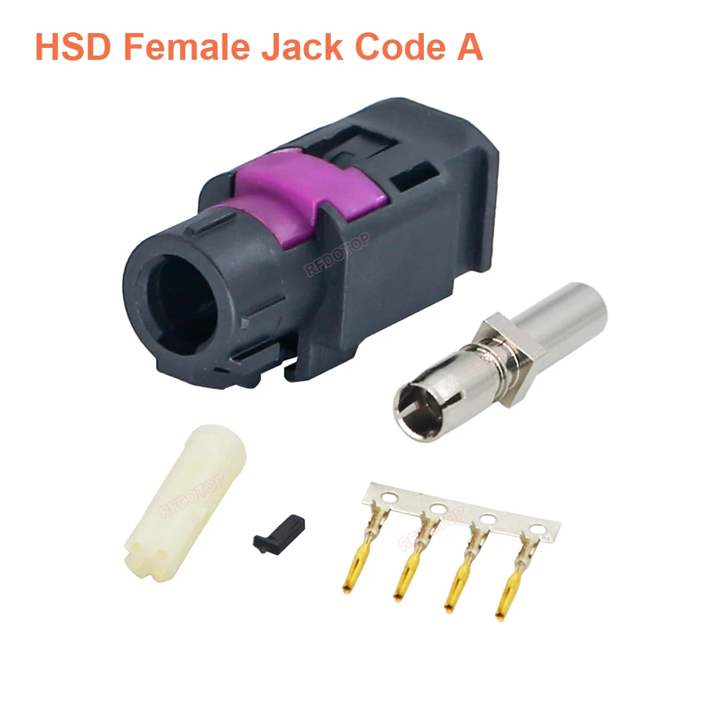 4 Pin HSD Connector Code A/B/C/D/E/F/G/H/J/K/L/Z Type Crimp Straight Female Jack Car Vihicle LVDS Connector for Dacar 535 Cable