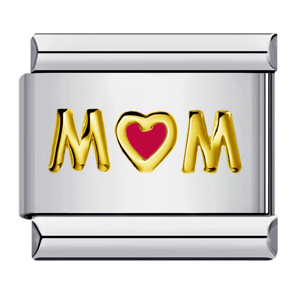 Neue trendige Geschenke, Liebe Mama, klassischer Charm-Handketten-Anhänger, italienische Gliederkette, passend für 9-mm-Armbänder, Edelstahl, Schmuck für die Göttin, DIY-Basteln – Detail 6