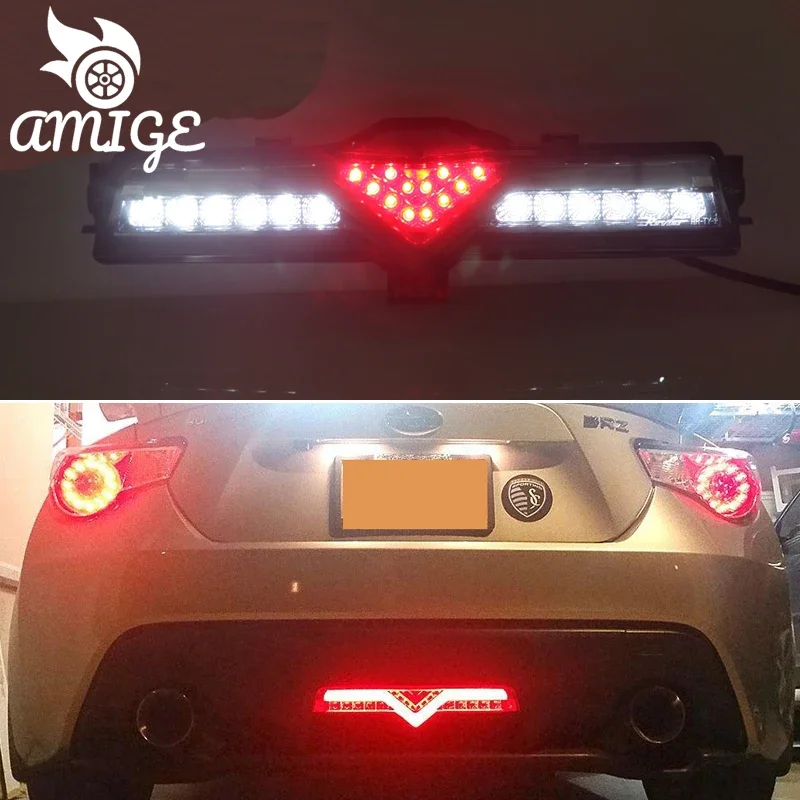 For Toyota GT86 Scion FR-S Brake Light Rear Bumper Decoration Reflector Car LED Taillights Backup Lamps