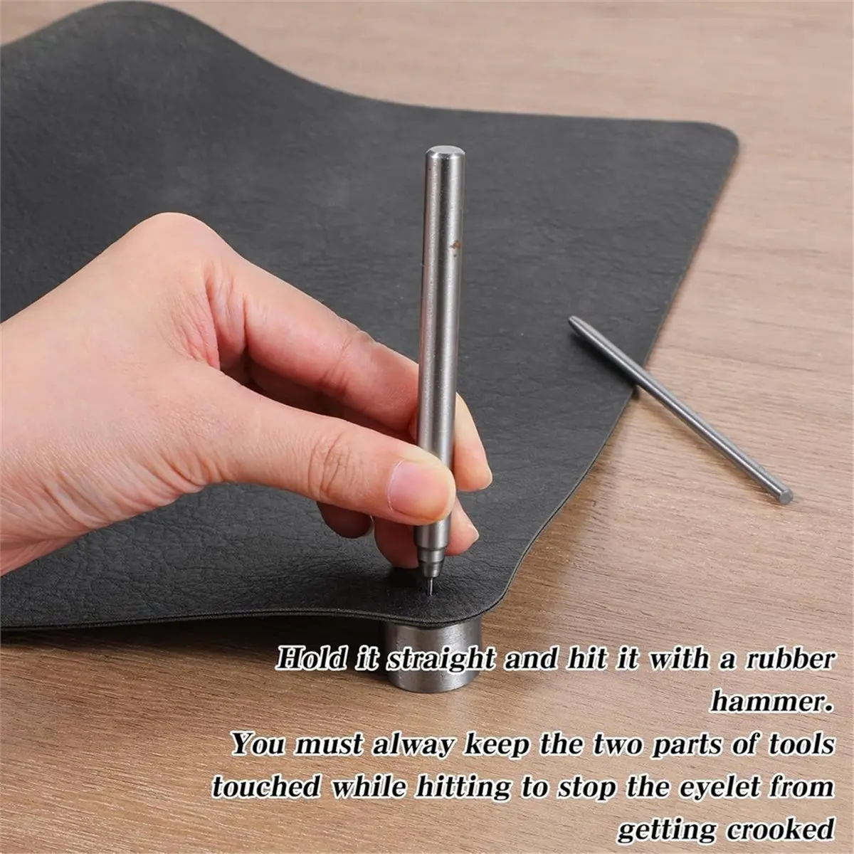 Eyelet Grommet Setter Hollow Punch 3mm Hole Punch Die Tool Include Base Hole Punches Eyelet Tool Kit for DIY Craft