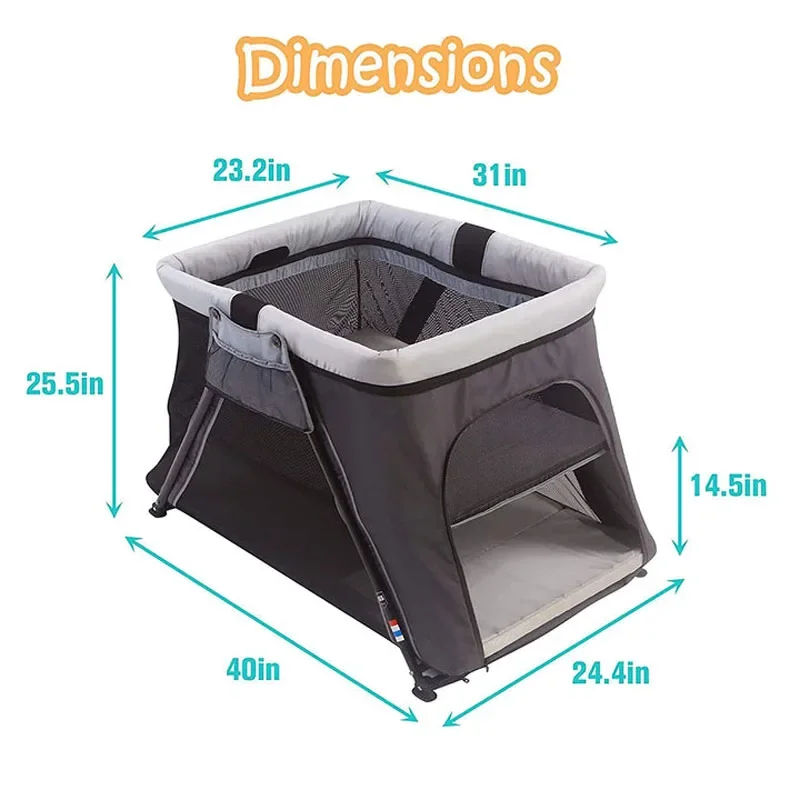 Crib Travel Bassinet 3 in 1 Pack Baby Crib Toddler Playard Play Tunnel