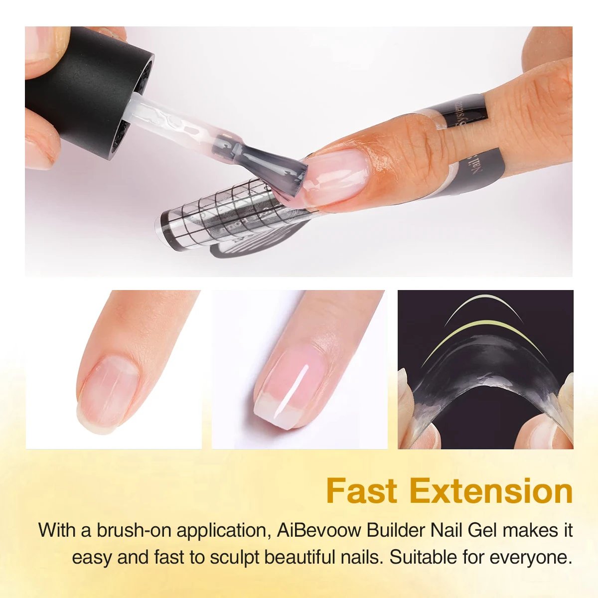 Aibevoow 15ml Five-in-One Transparent Extension Glue/Construction Glue Bottom Glue Sealing Layer Three-Pack Box