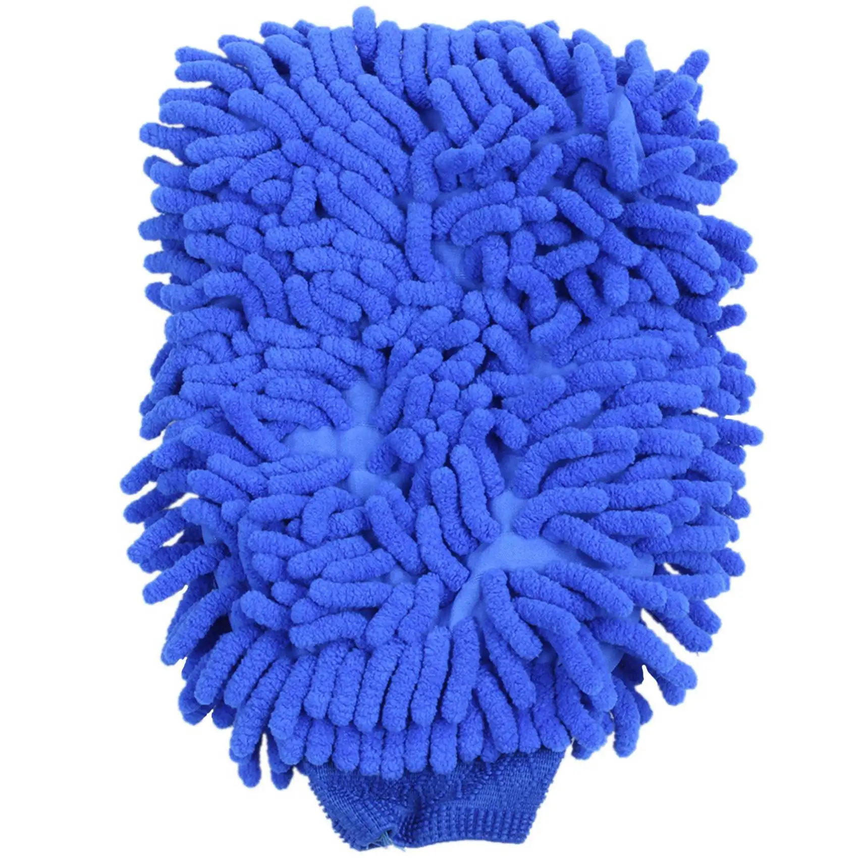 Leading-Edge-4X Premium Microfiber Chenille Super Absorbent Wash And Wax Glove, Car Wash Mitts (Blue)