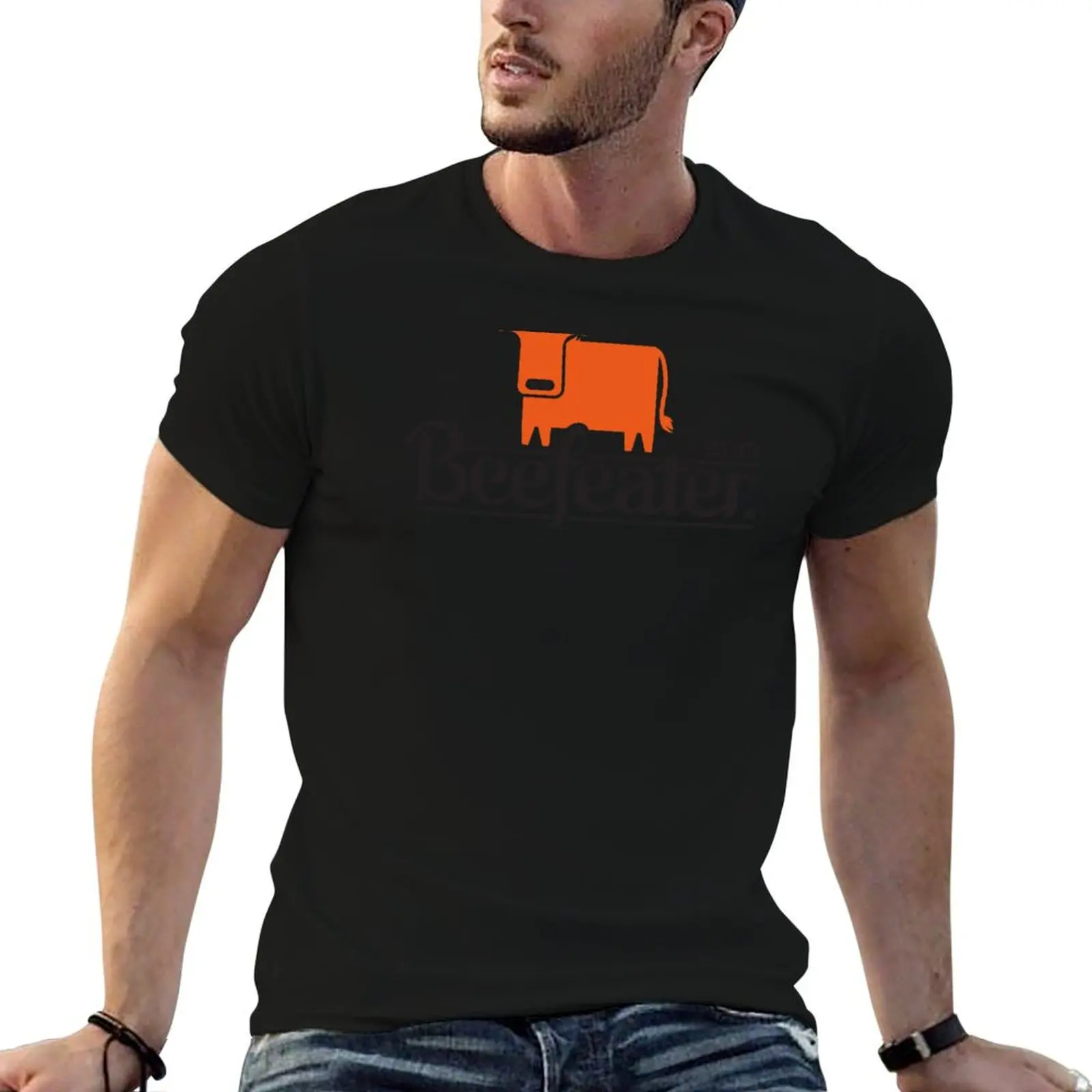 Camiseta Beefeater, camiseta de lujo para hombre, camisetas informales estampadas para hombre, camiseta