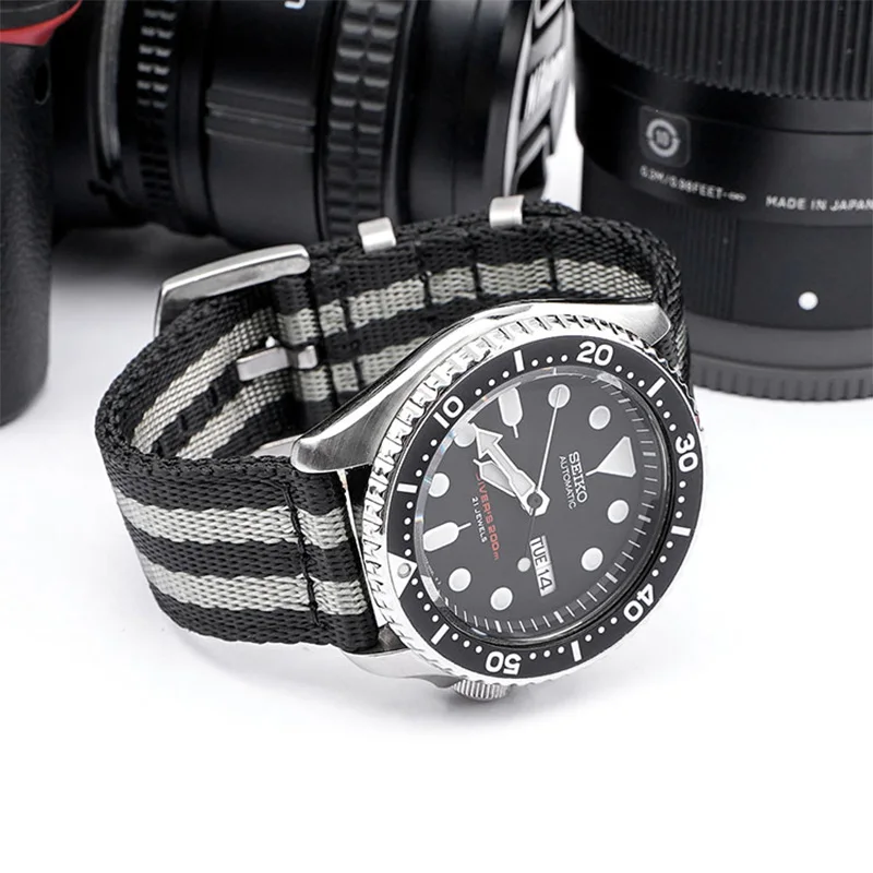 18/20/22/24mm Woven Nylon Strap Stainless Steel Buckle Quick Release Men Double Layer Thicken Canvas Replacement Bracelet Band