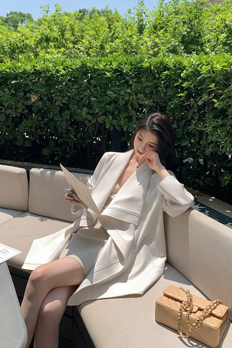 

Coats For Elegant Women Leather Trench Coat Colorblock Literary Outcoat All Seasons Gray Brief Mid-Calf Draped Heavy Thickened