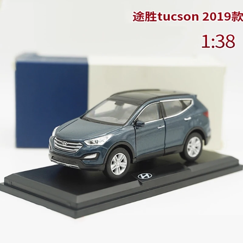 Model samochodu Tucson ze stopu, skala 1:38, rok 2019, z napędem pull-back, dla dorosłych i chłopców, klasyczny model kolekcjonerski, dekoracja, prezent dla chłopca, do ekspozycji.