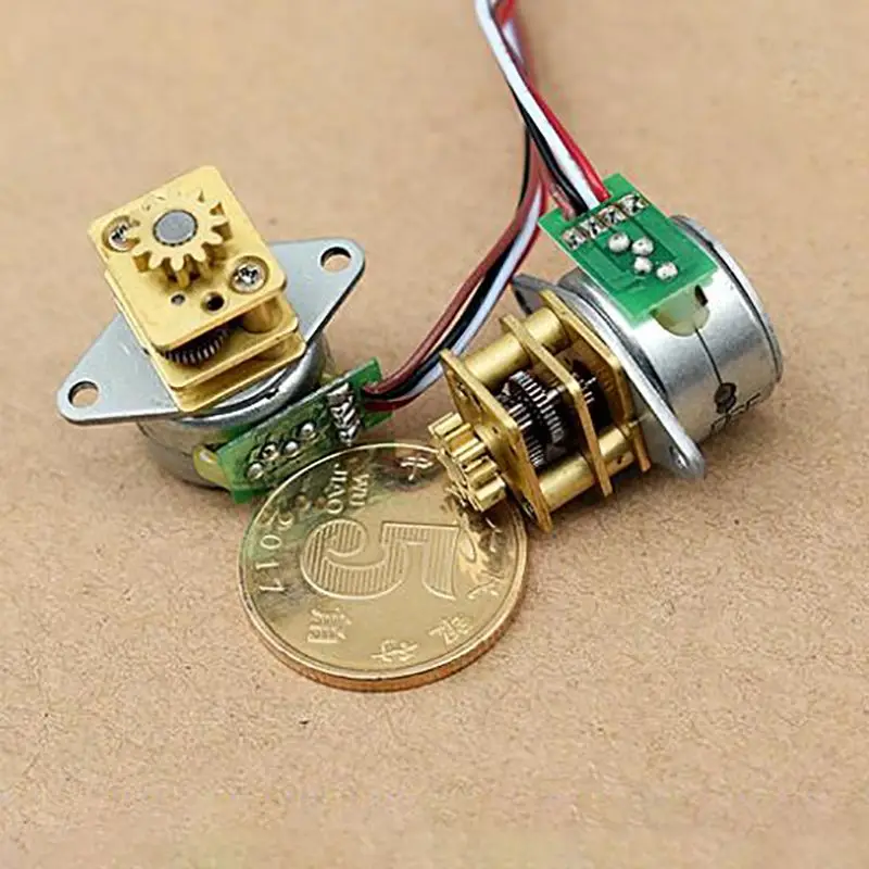 Two-phase Four-wire 15mm Stepper Motor with All-steel Gear Stepping Gear Motor for Precision Equipment, Reduction Ratio 1: 51.4