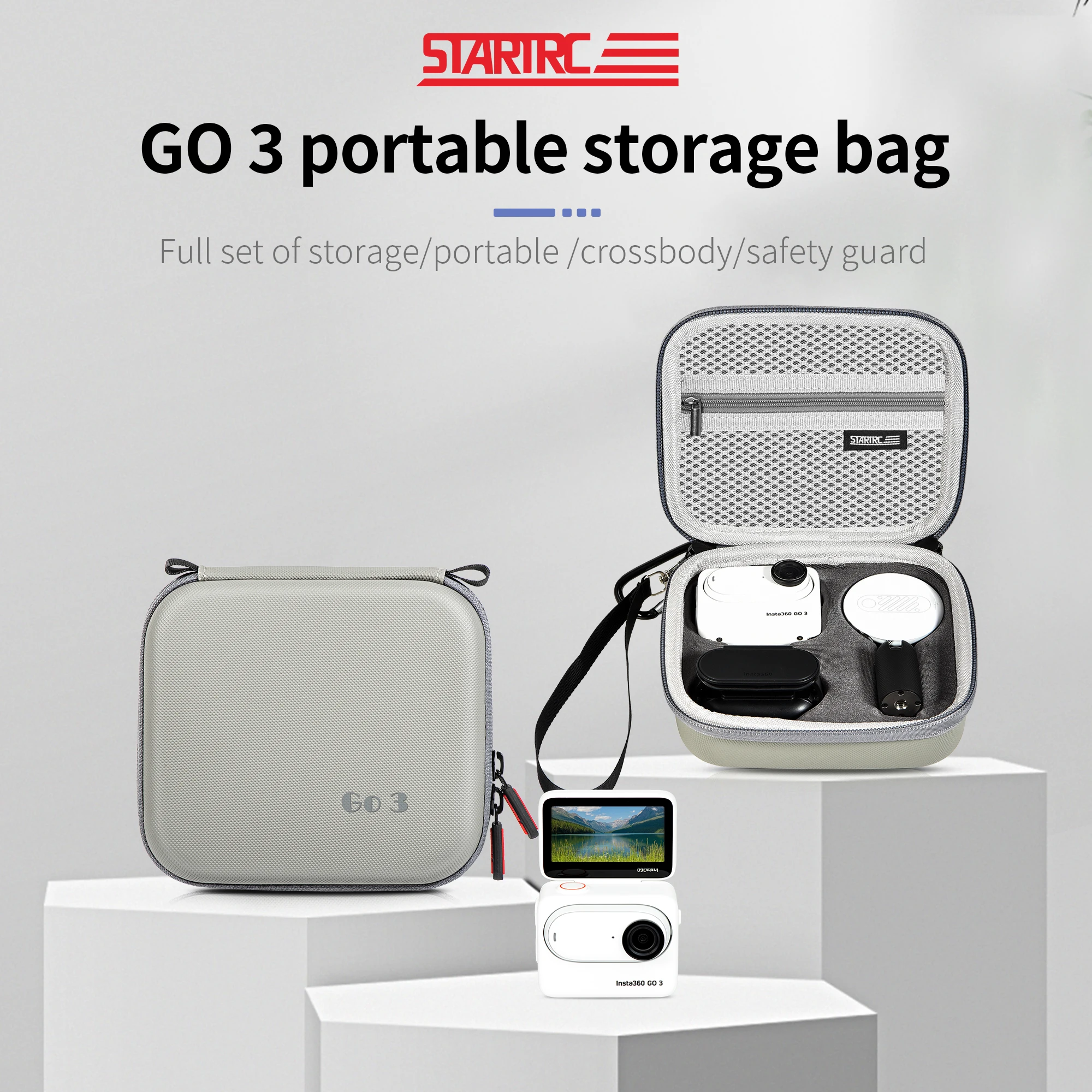 Carrying Case for Insta360 GO 3S Action, Storage Bag Mini Protective Case Compatible for Insta360 GO 3S/3 Action Camera Accessor