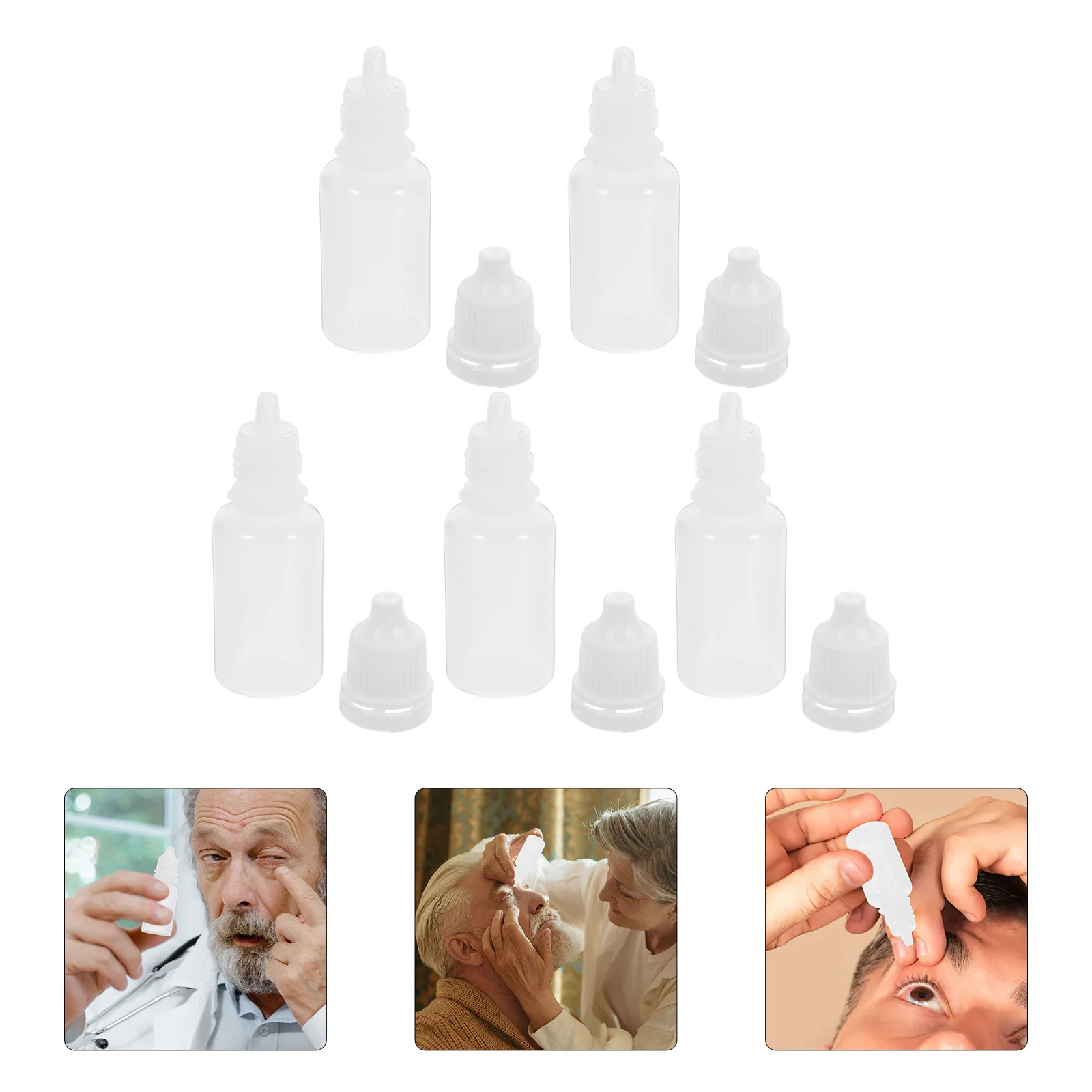 5 Pcs Glass Bottle Reagent Bucket Eye Liquid Dropper Liquids Bottles Squeezable