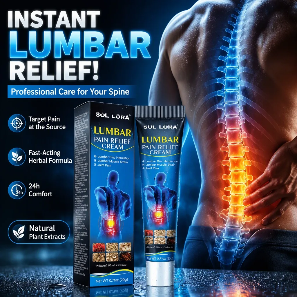 SOL LORA Lumbar Pain Relief Cream 20g Back Pain Relief Natural Plant Extracts for Disc Herniation Muscle Strain Joint Pain