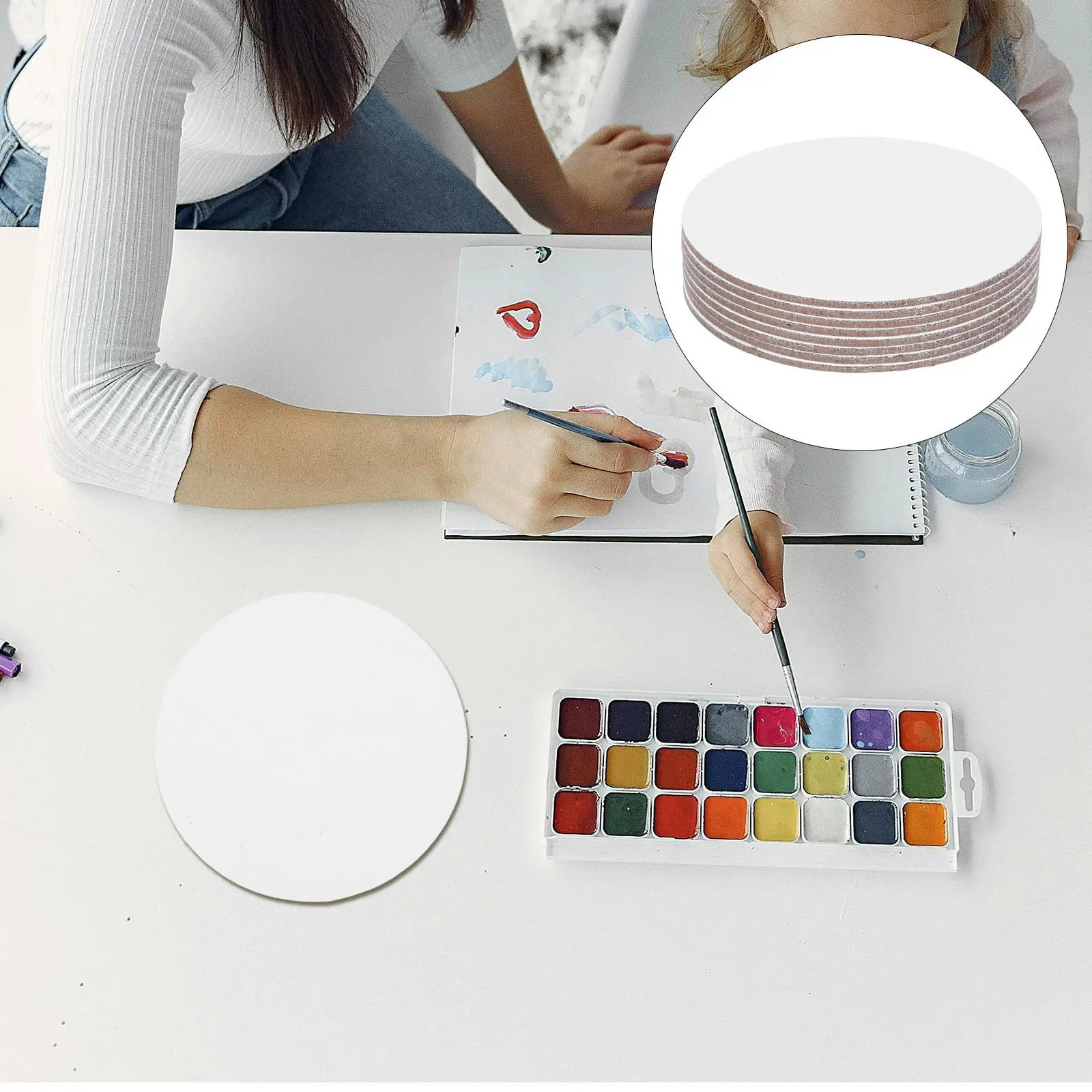 

1Pcs Round Canvas Panel 40Cm High Quality Artist Cotton Canvas Painting Board Perfect for Oils Acrylic Tempera DIY Drawing Art