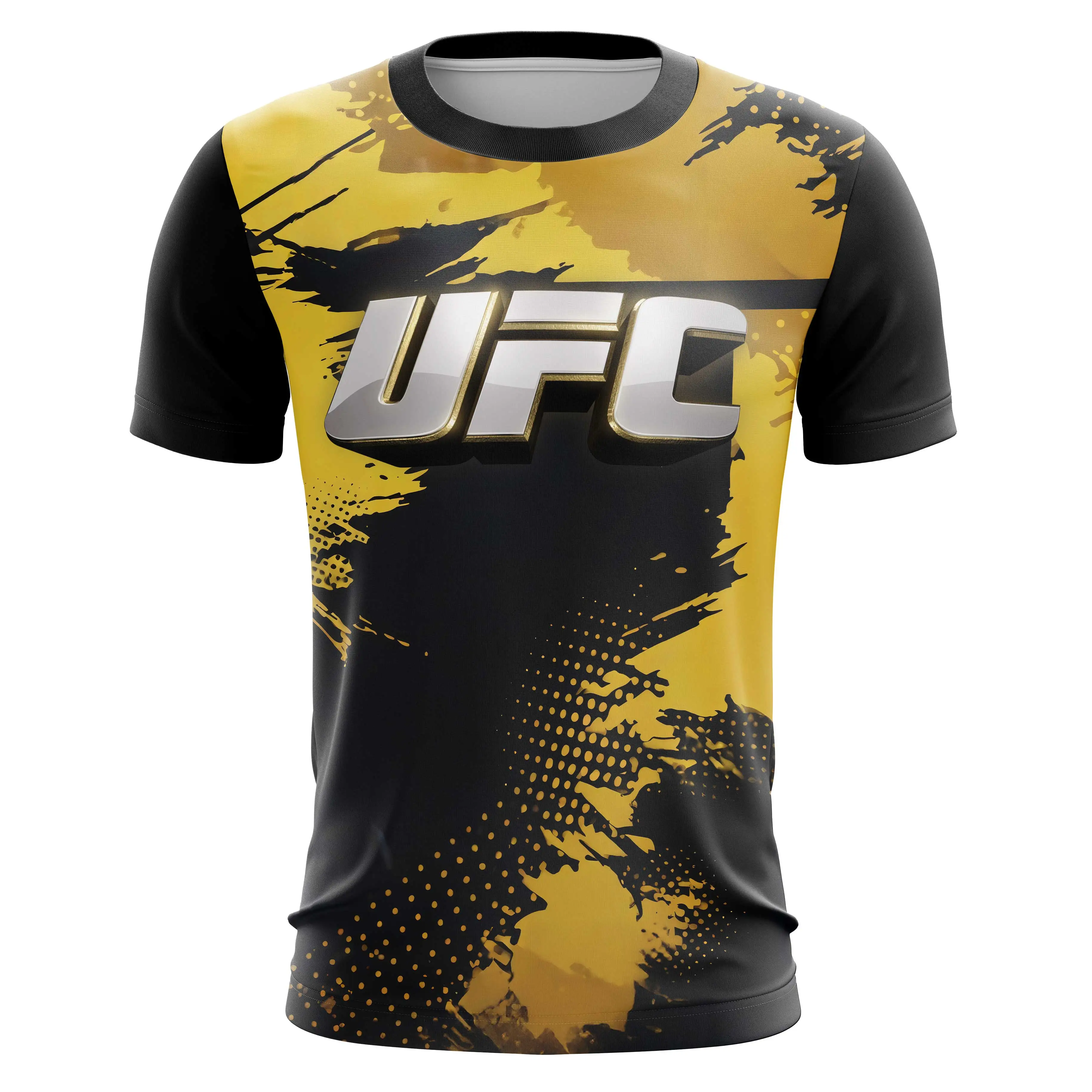 New 2025 Summer UFC Fighting Fitness Training Quick-Drying T-shirt Trend Gradient Deisgn Comfortable Round Neck Boxing Tops