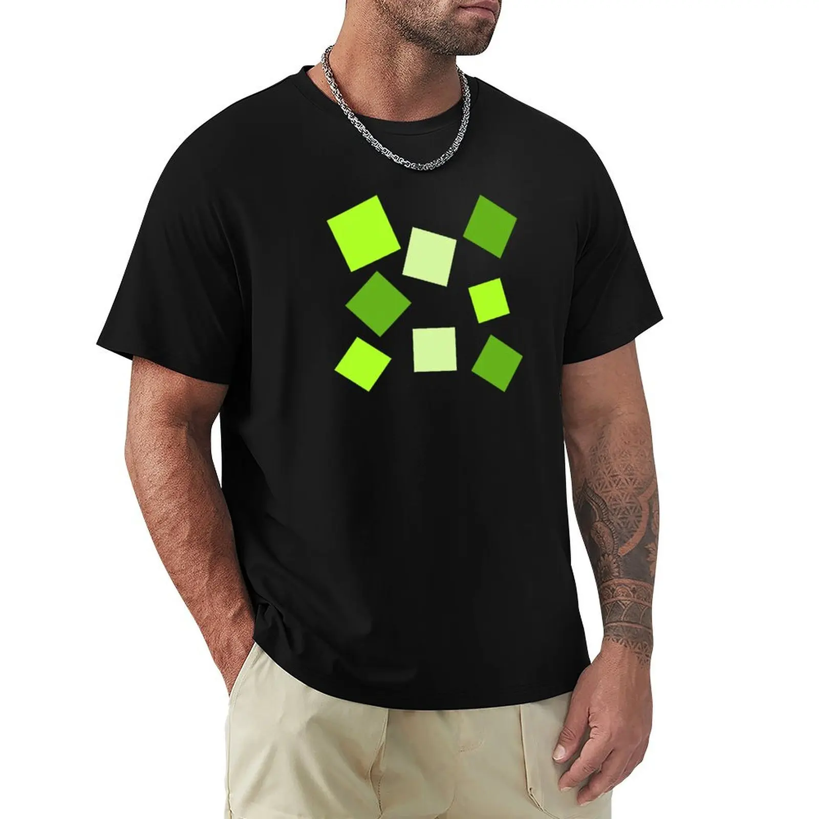 Wild Green Squares Exciting Simple Pattern T-Shirt Cool Dry Performance T-Shirt