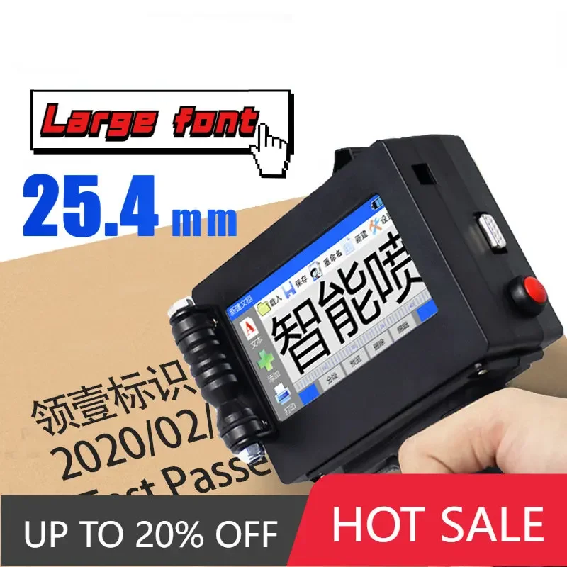 Handheld intelligent inkjet printer, automatic 25.4 large font date coding machine, food packaging, small QR code logo