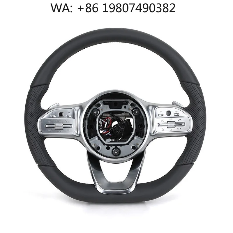 

Full Black Custom Leather Sport Steering Wheel Carbon Insert Aftermarket Modified Replacement Fit Multi-gen Mid-size Sport Luxur