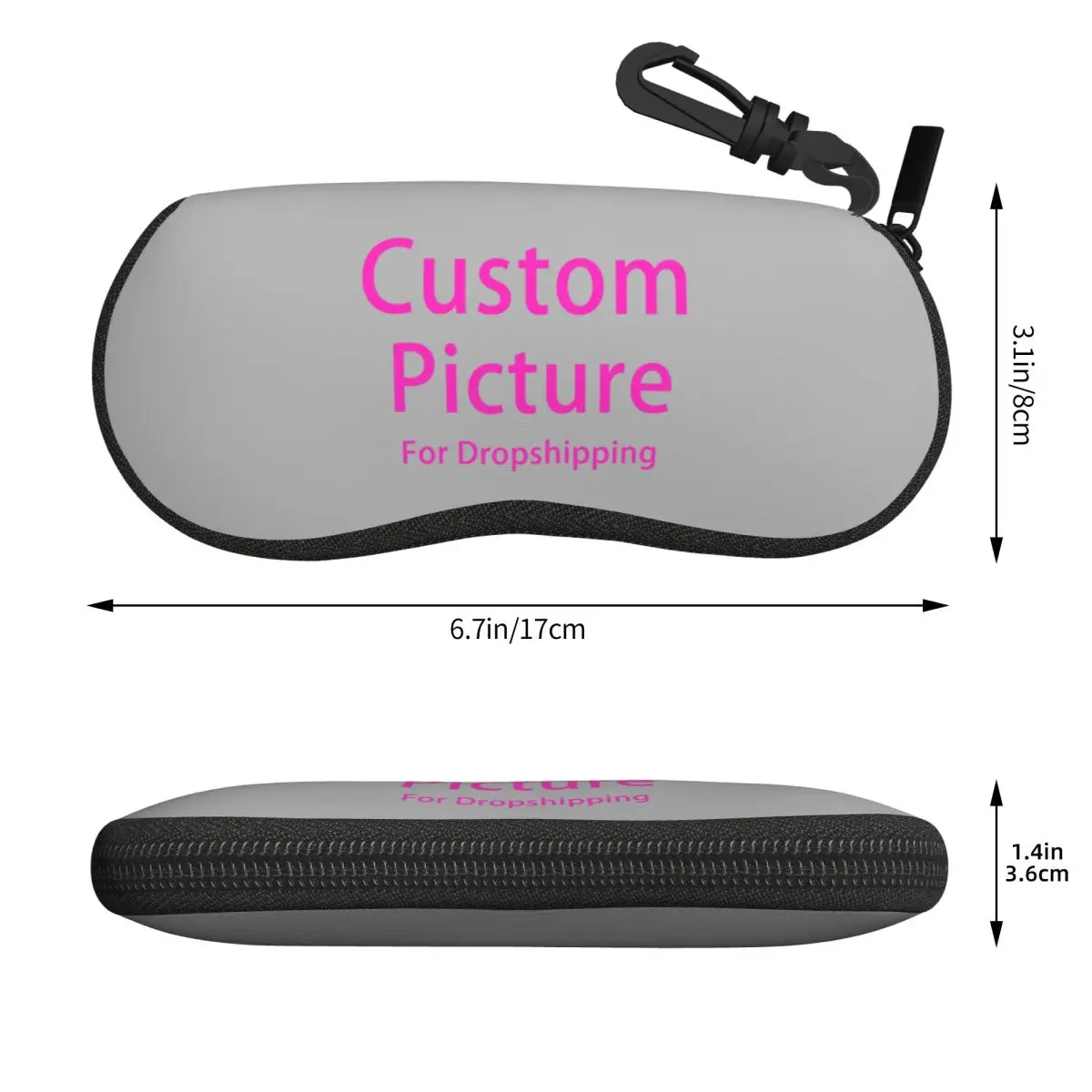 Custom Personalized Photo Logo Eyeglass Glasses Case Women Men Soft Customized DIY Print Sunglasses Protective Pouch