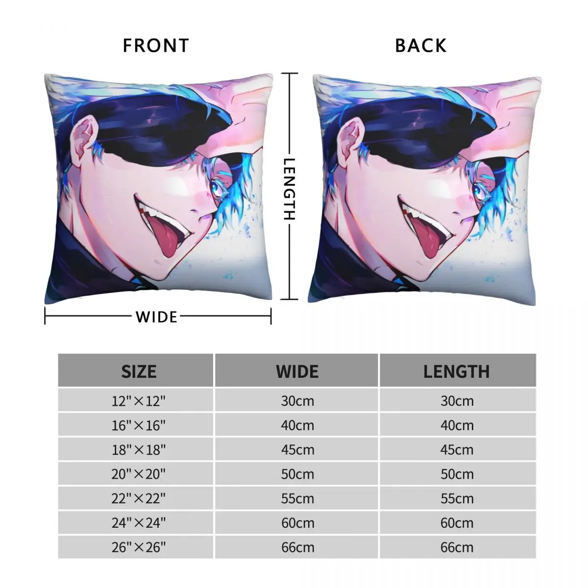 Gojo-san~ Square Pillowcase Polyester Linen Velvet Printed Zip Decor Throw Pillow Case Sofa Seater Cushion Cover