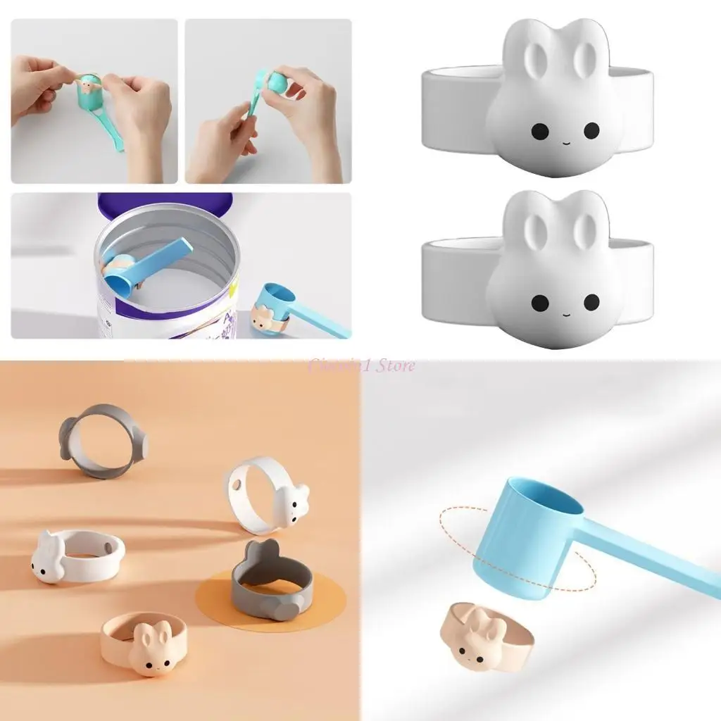 

Y1UB Milk Powder SpoonScoop Holder Ring Baby Tableware Product Spoon Fixer