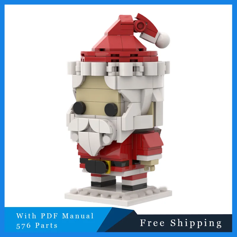 

576 шт. MOC креативный строительный блок, модель Brickheadz, Рождественский стандартный подарок, модульная сборка, игрушки «сделай сам», развивающие наборы на день рождения