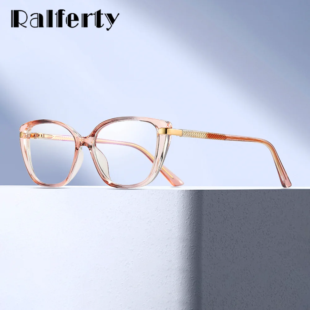 

Ralferty TR90 CP Eyeglasses Frame For Woman Blue Light Glasses Female Lightweight 2025 Spring Hinge Minimalist Chic Lady Design