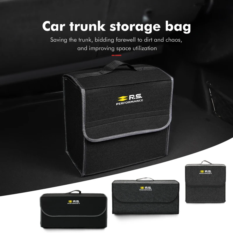 Car Trunk Organizer Bag Soft Felt Folding Storage Pouch Box For Renaul RS Sport Megane 3 4 2 Clio 5 Line Sandero Scenic Logan