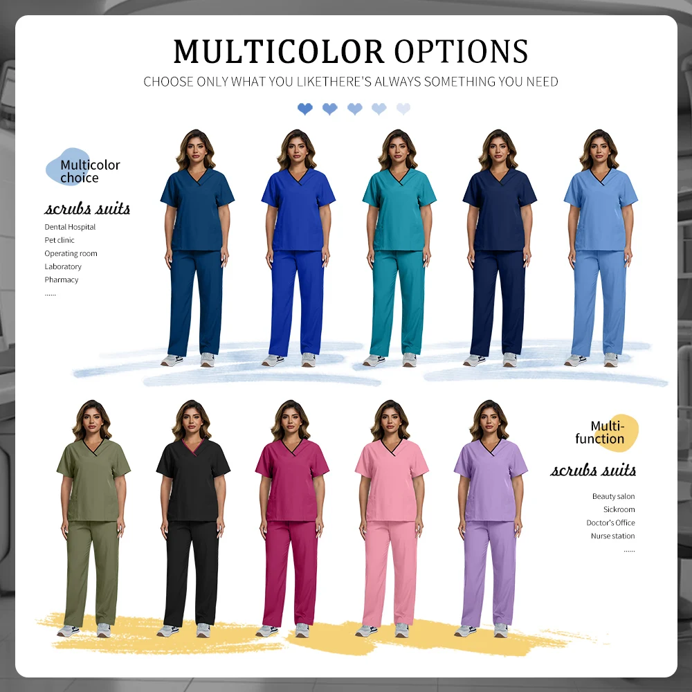 Sala de operação médico esfrega conjunto spa roupas de trabalho pet grooming enfermeira uniformes de trabalho clínica dentária uniformes cirúrgicos médicos