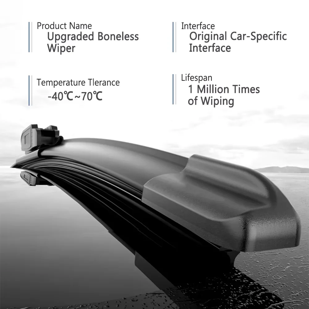 Conjunto de lâminas de limpador de pára-brisa de 2 peças para Fiat 124 Spider 2017-2020 - substituição de alto desempenho ​   Peças automotivas