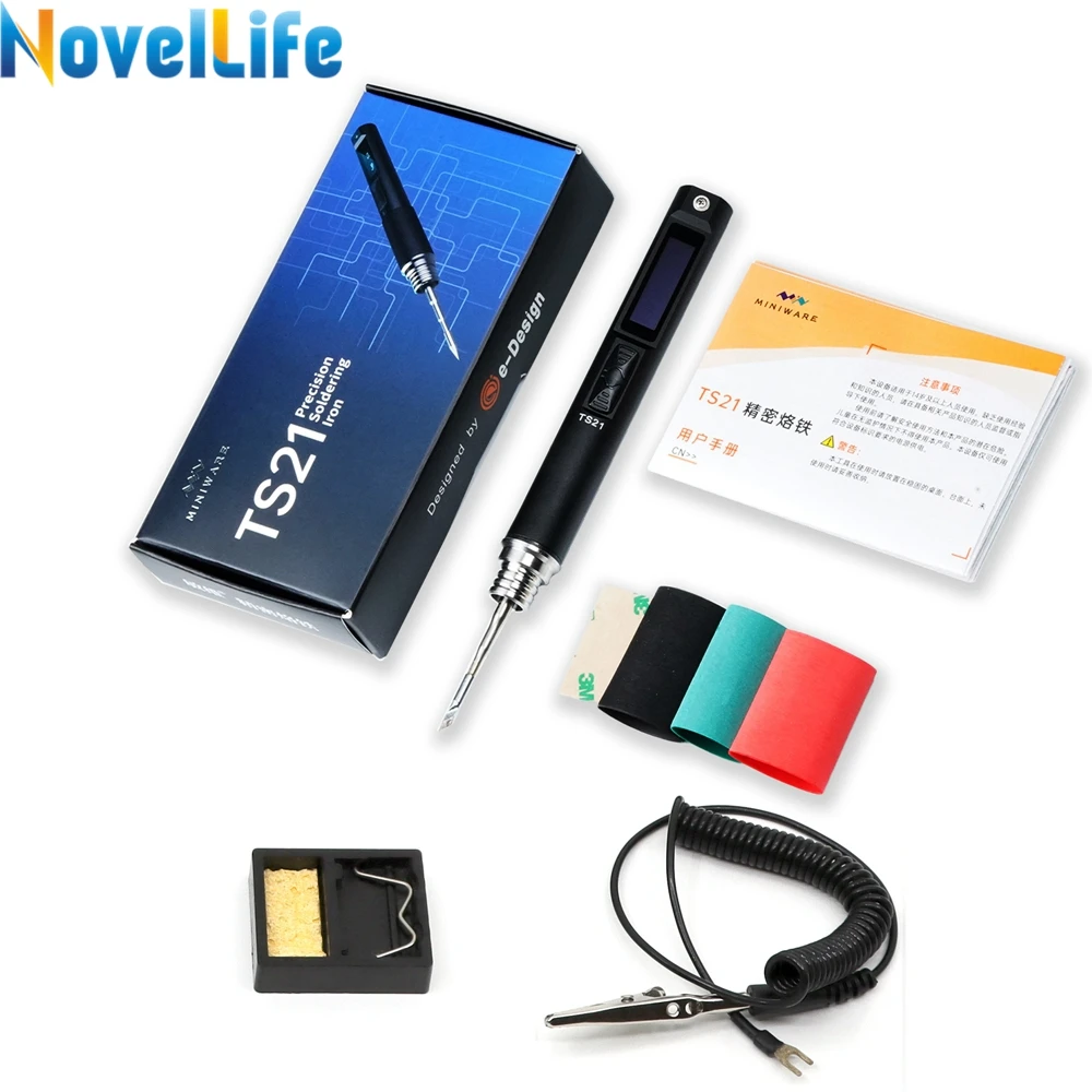 Miniware TS21 سبيكة لحام كهربائي قابل للتعديل درجة الحرارة USB المحمولة الدقة محطة لحام رقمية 100 واط ماكس C210 KU تلميح