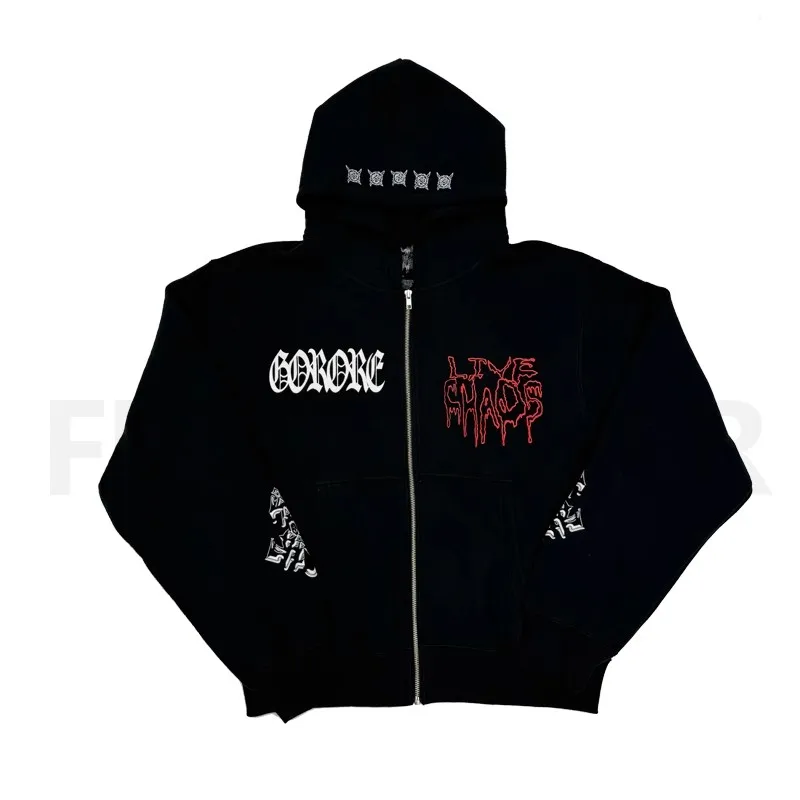 2024 ken carson a great chaos tour hoddie actual hate Hooded zipper jacket WY985