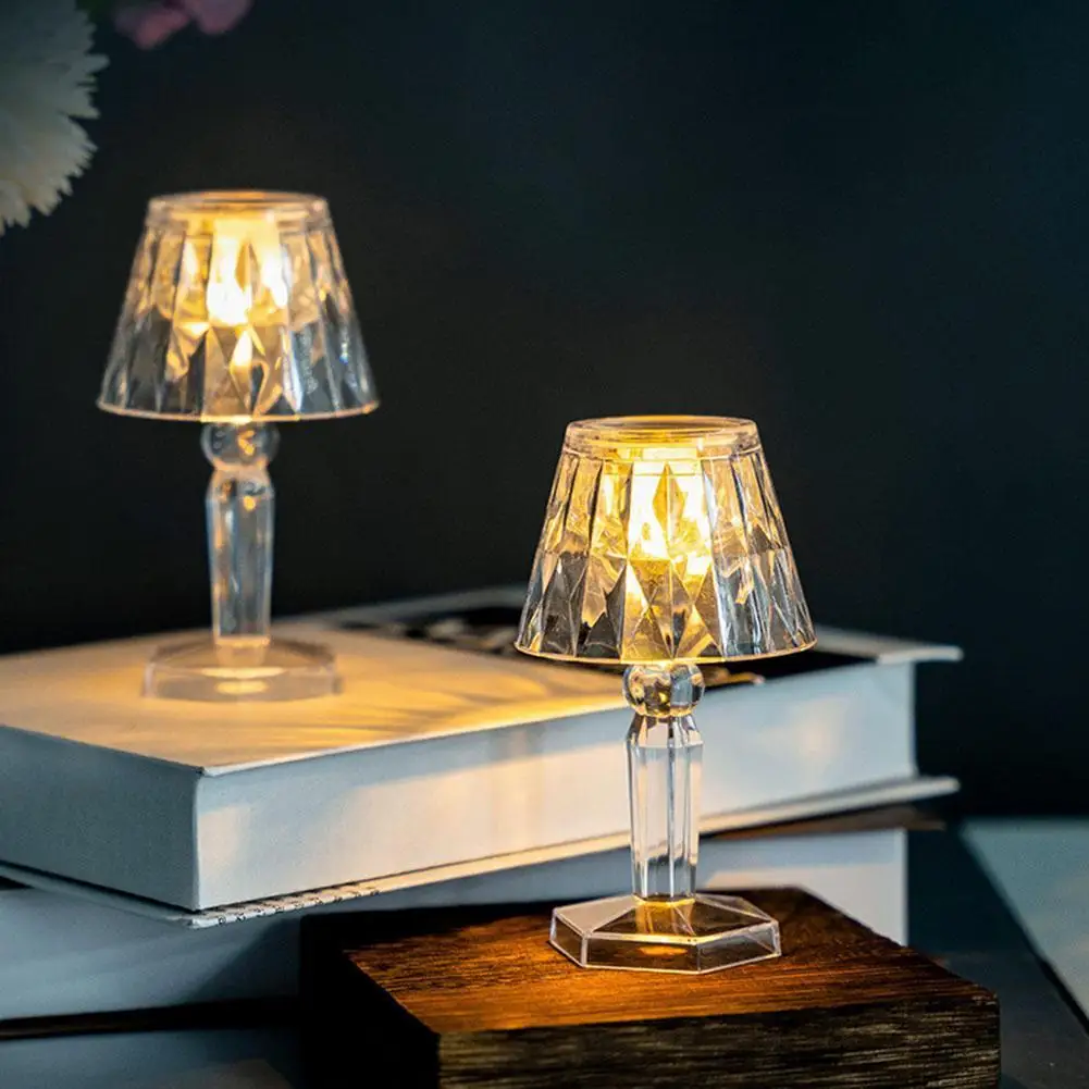 

LED Crystal Projection Night Light Table Desk Lamp Romantic Diamond Atmosphere Wedding Christmas Cafe Bar Restaurant Home Decor