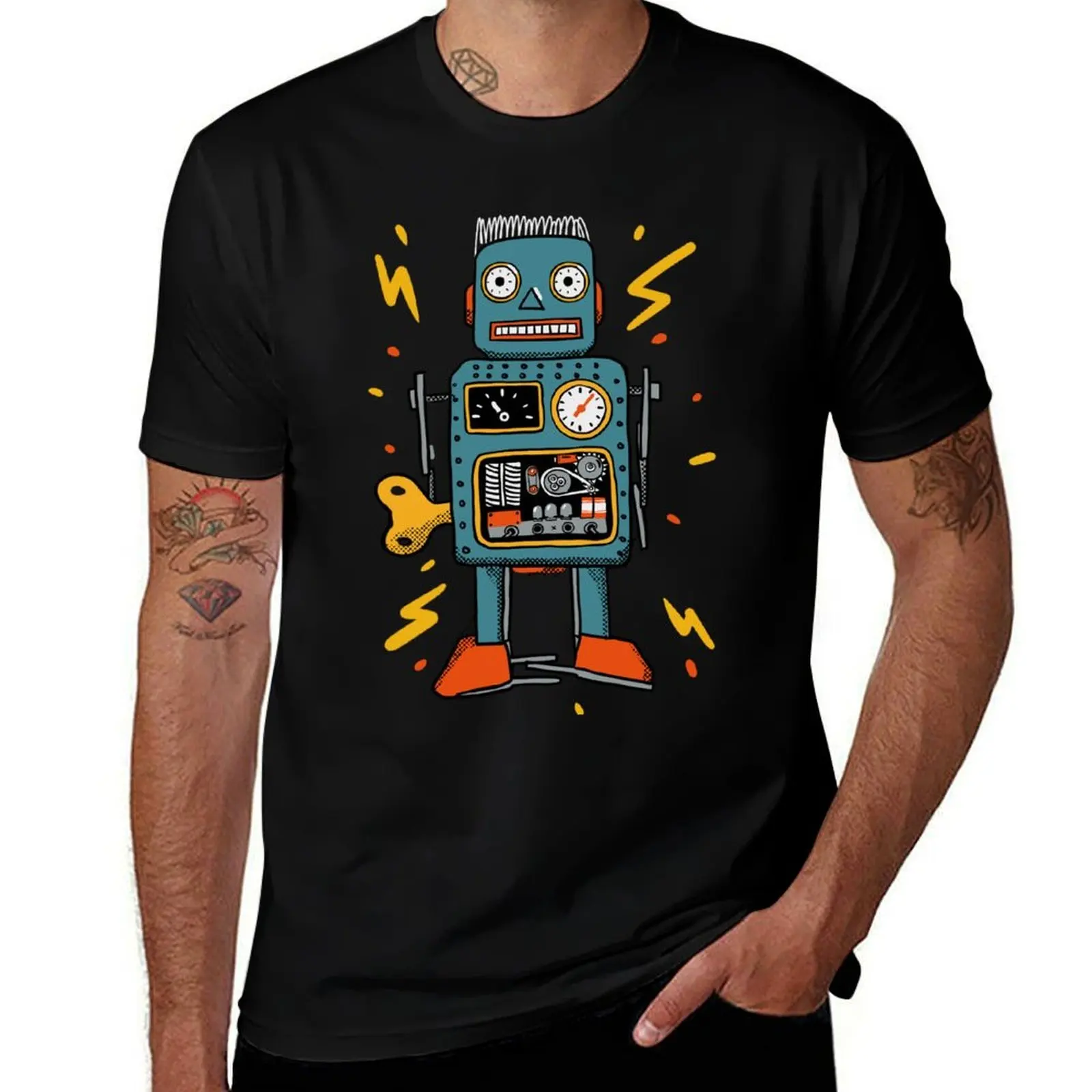 

techno robot T-Shirt t shirts for man cotton soft t shirts for man cotton funny T-Shirt