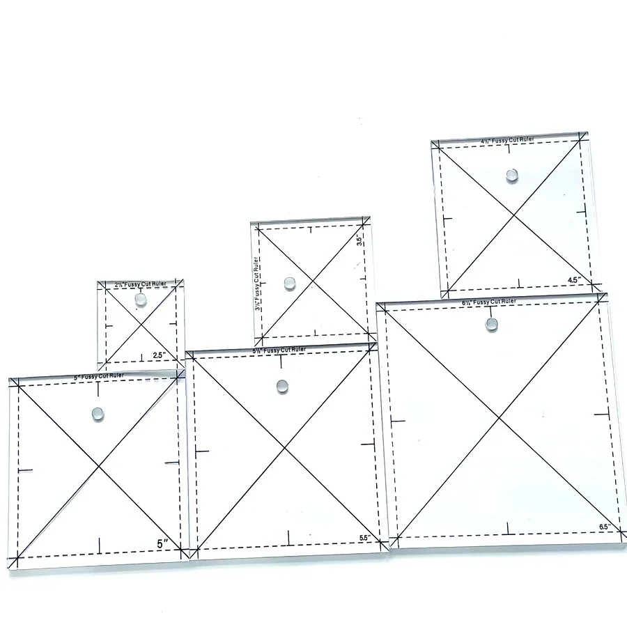 6Pcs Quilt in a Day, The Complete Fussy Cut Ruler Set Sewing machine specific ruler