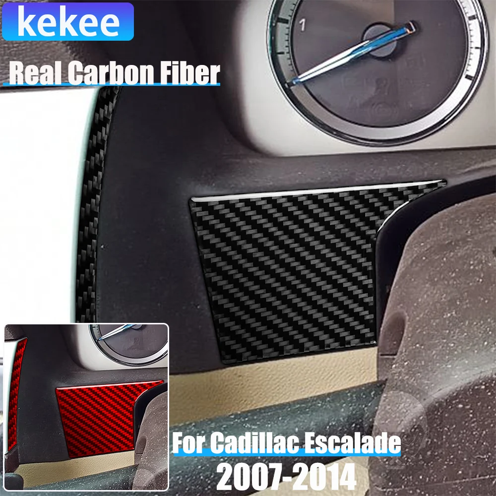 

Real Carbon Fiber Car Accessories Dashboard Speedometer Decorative Cover Soft Sticker For Cadillac Escalade EXT ESV 2007-2014
