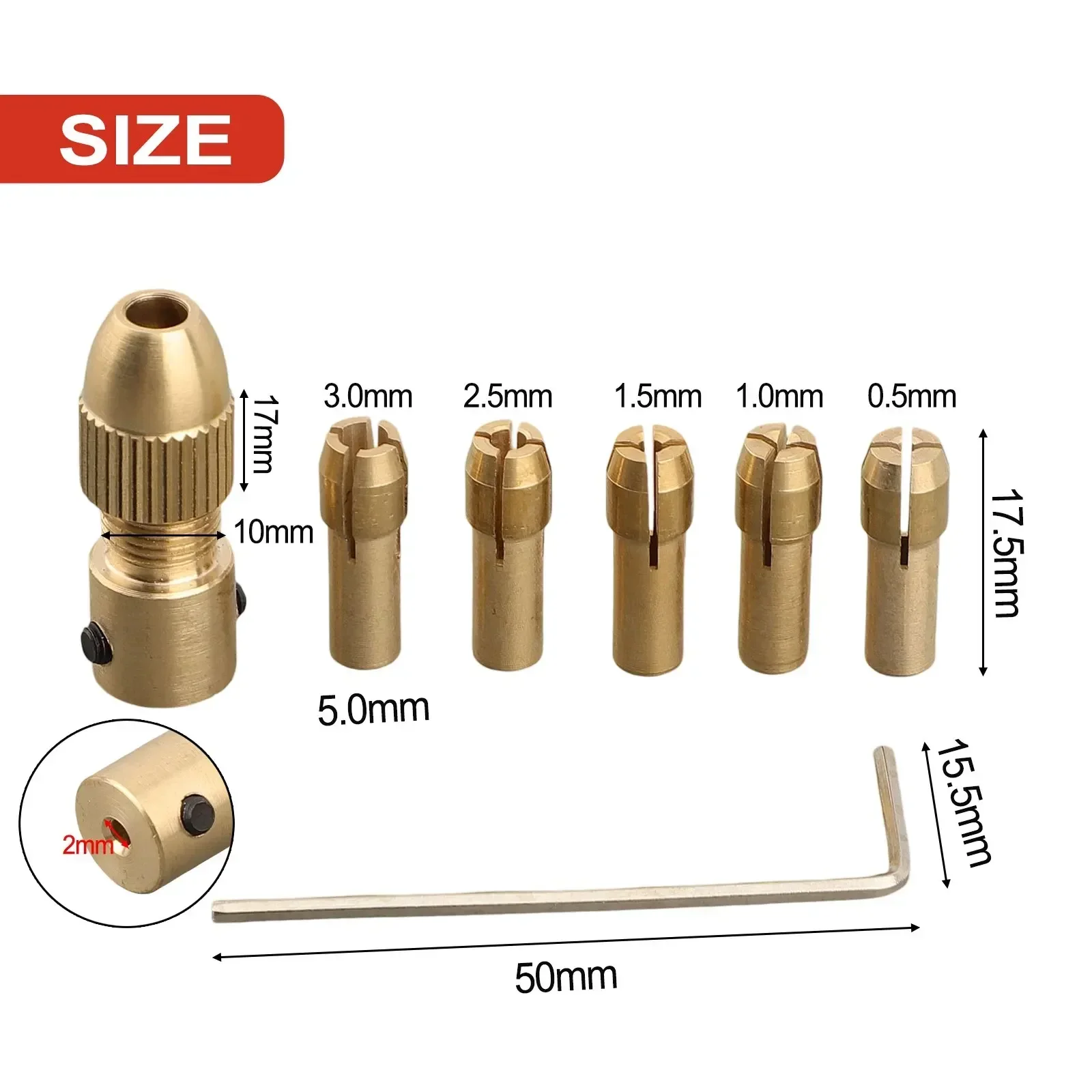 Chuck Adapter Collet Versatile Brass Chuck and Collets Set Perfect for Refined Drilling Work and Hobbyist Projects