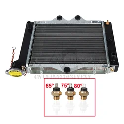 ATV Water Cooled Engine Cooler Radiator Cooling + Thermostat for 150cc 250cc PIT Quad Bike Dune Motocross