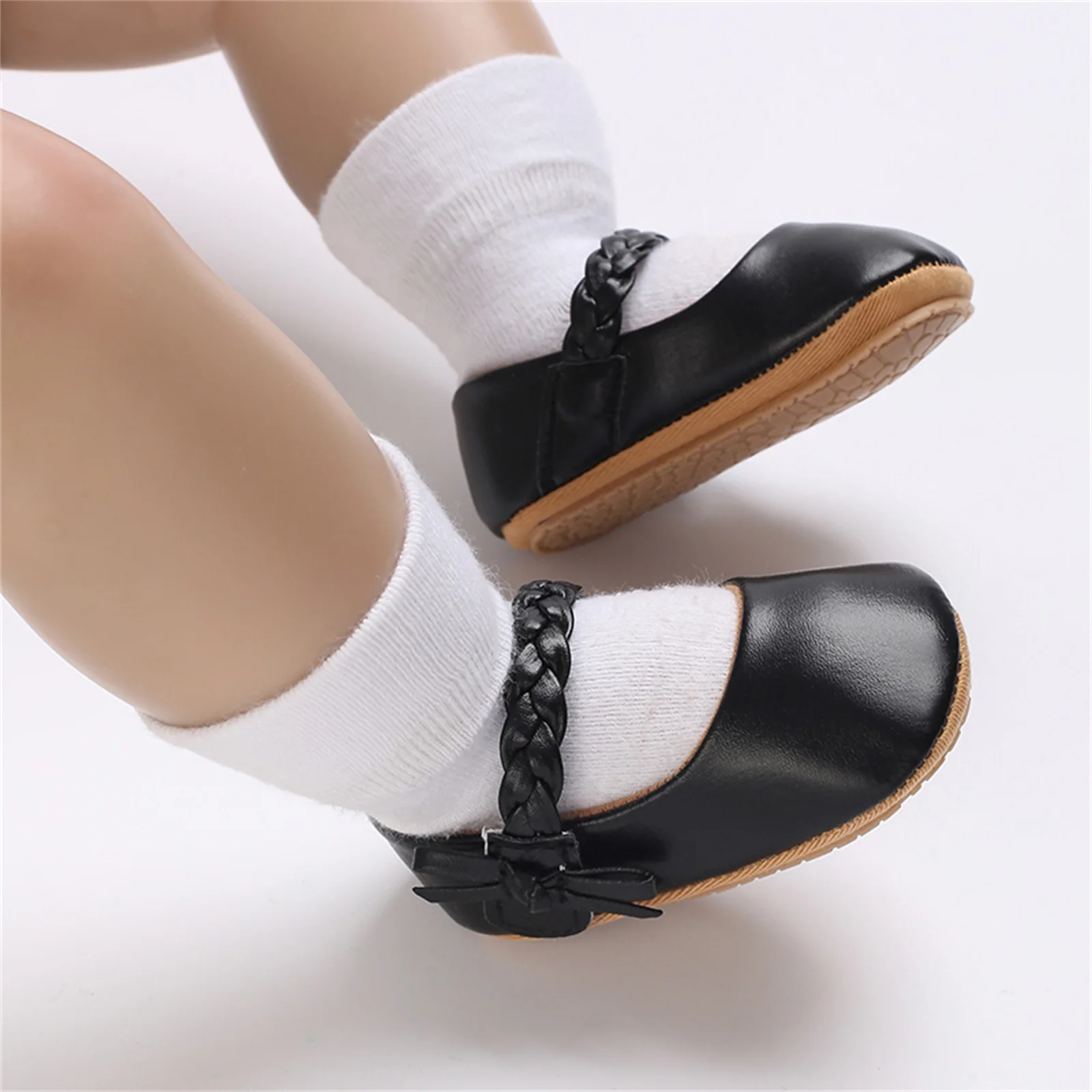 Fall Spring Baby Girls Princess Shoes Soft Sole PU Leather Bow Crib Shoes Non-slip Flats Toddler baby Girls Casual Shoes