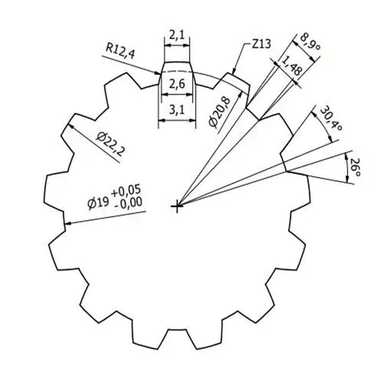 Customized Spline Broaching Cutter Tools M2 6542 HSS Material