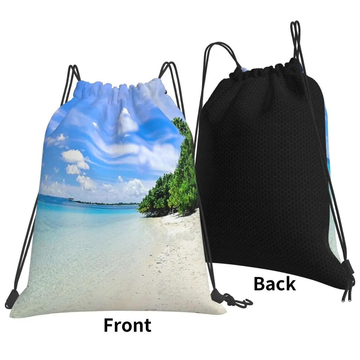 The Beauty Of The Sea And Nature Backpacks Casual Drawstring Bundle Pocket Sports Bag Book Bags for Man Woman Students